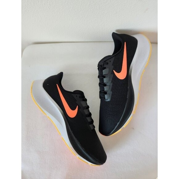 15 MEN'S NIKE AIR ZOOM PEGASUS 37 BLACK / MANGO bq9646-010 - Picture 1 of 9